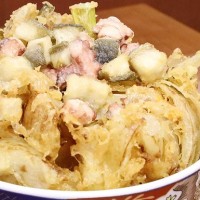 「蒲郡漁港食堂」の「蒲郡海鮮かき揚げ丼」
