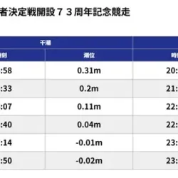 全日本覇者決定戦2026開催時の潮見表