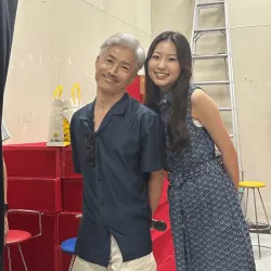 トークショーに参加した際の親子でのツーショット