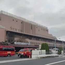 消防車やパトカーが集まった江戸川