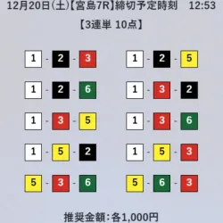 「ボートブレイズ」2025年12月20日提供の無料予想