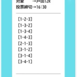 3月7日戸田12Rの無料予想