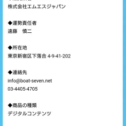 競艇セブンの特商法に基づく表記