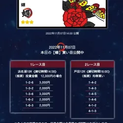 「蝶」の買い目