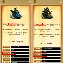 説明と詳細で値段が違う参加費用