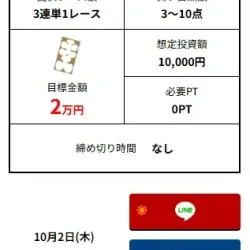 無料予想の参加ボタン