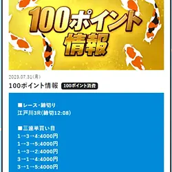 100ポイント情報の内容がこちら